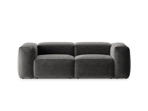 Canapea 2 locuri, Bergamo, Cosmopolitan Design, 224x108x70 cm, tesatura structurata, grafit