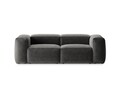 Canapea 2 locuri, Bergamo, Cosmopolitan Design, 224x108x70 cm, tesatura structurata, grafit