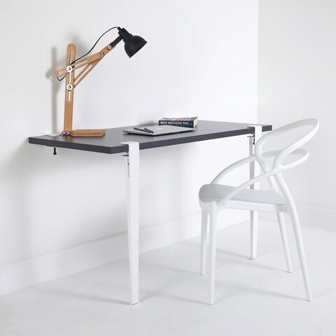 Birou, logg, cuarius, 120x75x60 cm, antracit/alb