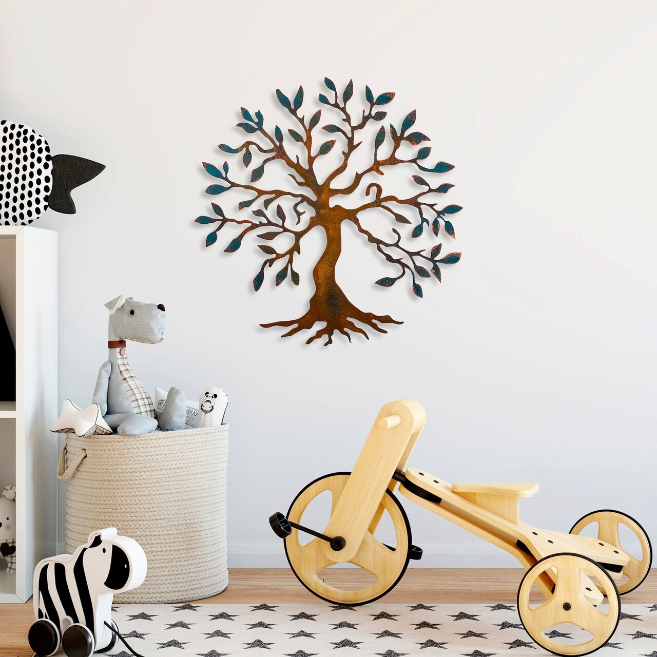 Decoratiune de perete, Tree, Metal, 60 x 60 cm, Multicolor - 1 | YEO