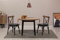 Masa de sufragerie extensibila, Vella, Oliver, 100x75x100 cm, PAL, Nuc / Negru