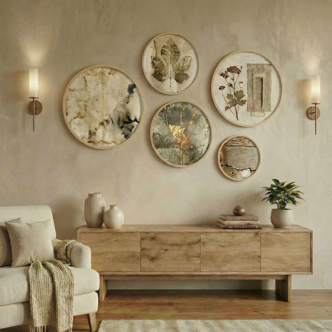 Tablou decorativ Huhu863 MDF Lemn masiv (Grosime: 15 cm Multicolor