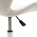 Scaun de birou Frea II, Pakoworld, 47x52x82 cm, piele ecologica/metal, alb/argintiu