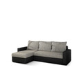 Coltar extensibil reversibil 3 locuri ELTAP, Livio, 237x150x72 cm, lemn/poliester, gri deschis/negru