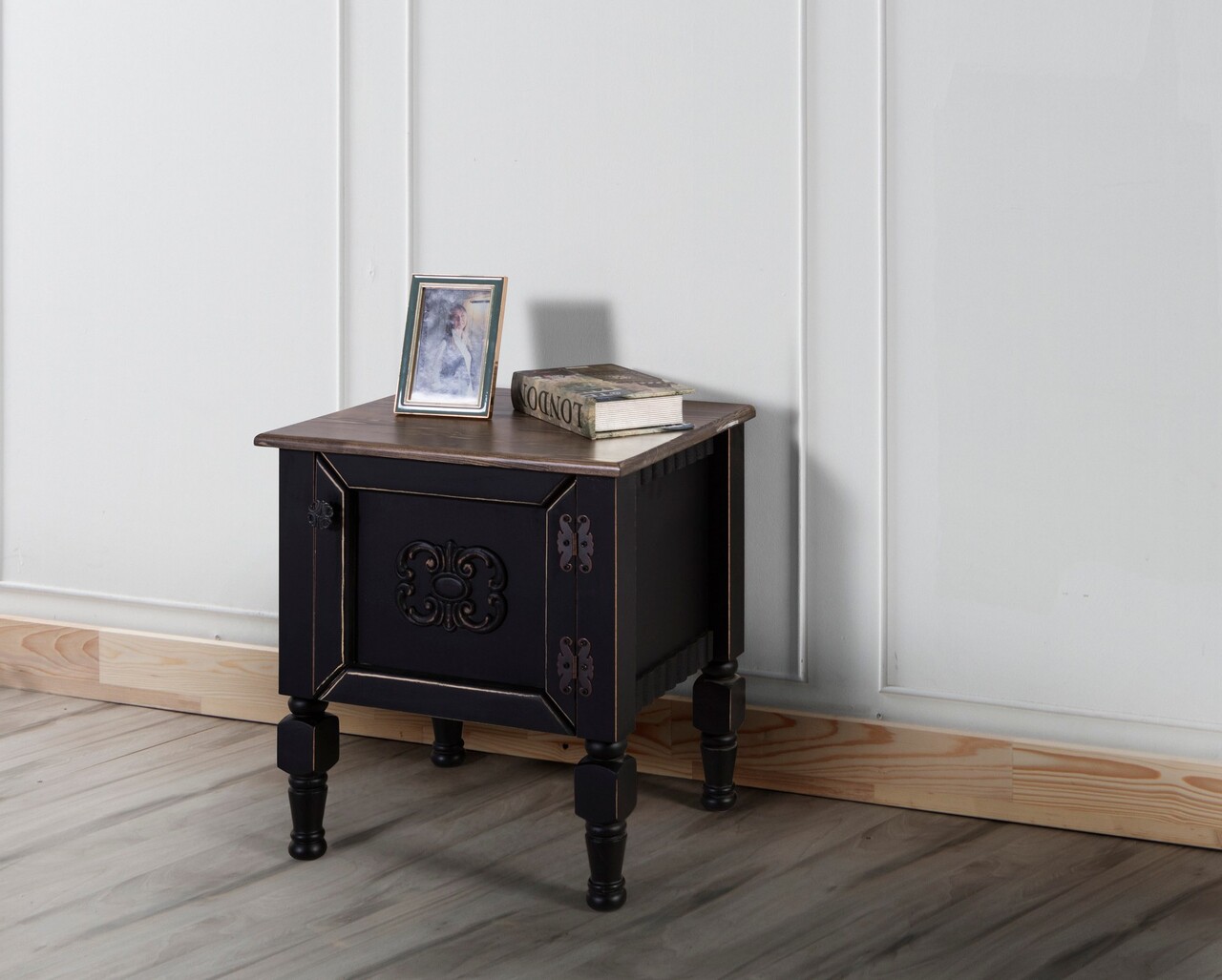 Noptiera, Ephelia, Ada Nightstand, 50x40x52 cm, MDF , Negru - 2 | YEO