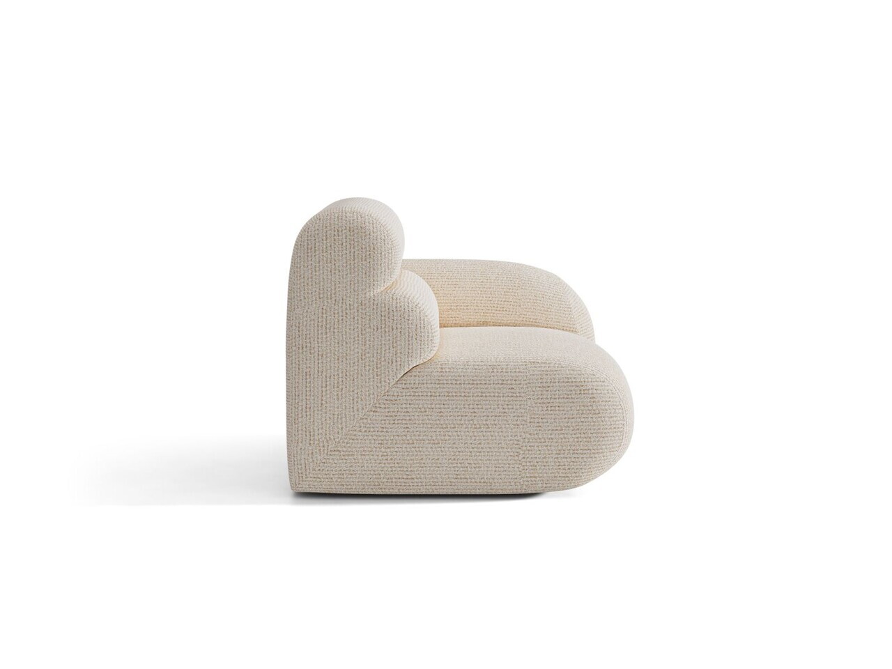 Modul canapea dreapta 1 loc, Neo, Micadoni Home, 110x100x83 cm, tesatura Chenille Silencio, bej deschis — imaginea 3