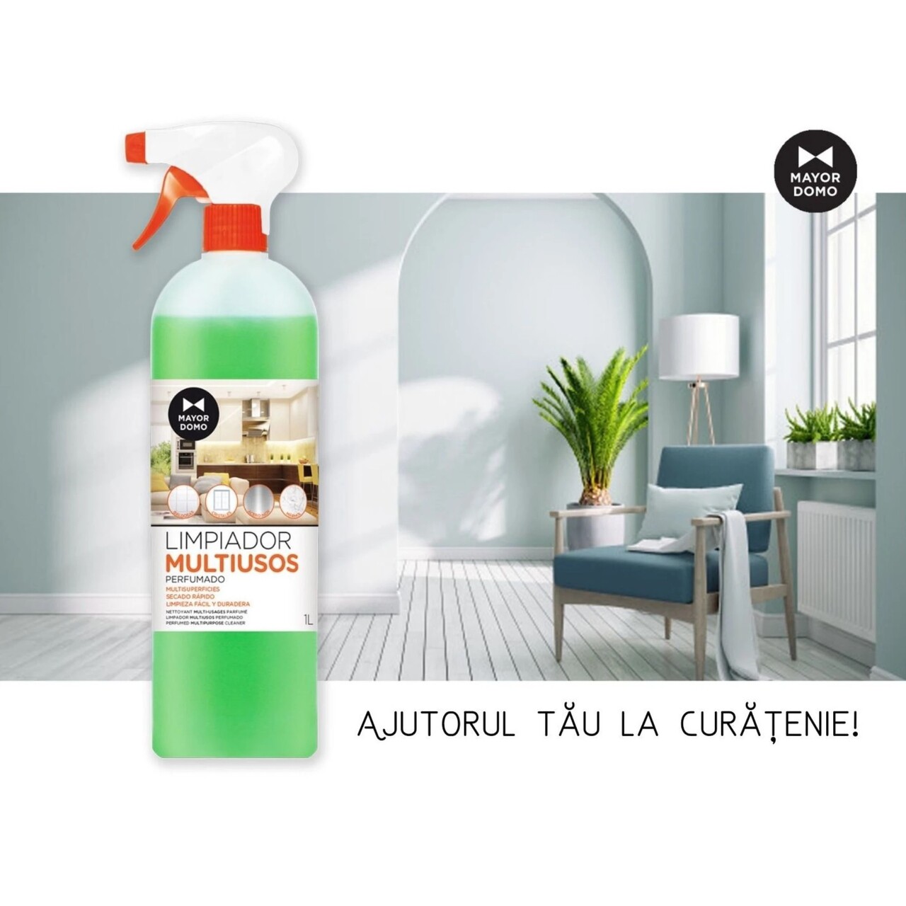 Solutie profesionala universala,super concentrata si parfumata Multiusos, 1000 ml, Mayordomo