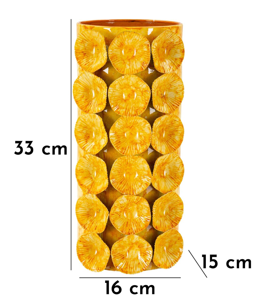 Vaza decorativa Drop, Mauro Ferretti, 16x15x33 cm, fier, galben - 1 | YEO