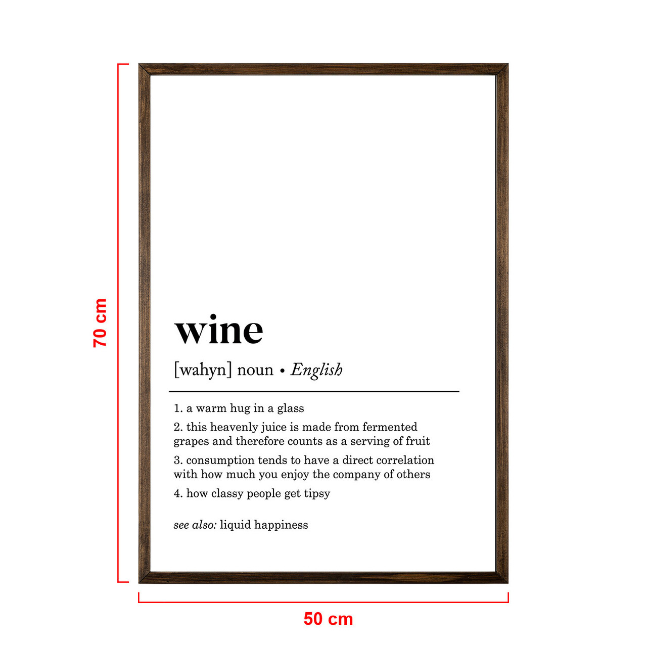 Tablou decorativ, Wine, Lemn, 70 x 50 cm, Natural