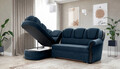 Coltar extensibil stanga 3 locuri ELTAP, L-078, Lord, 243x180x112 cm, lemn/poliester, albastru inchis/negru