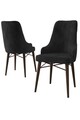 Set scaune 4 piese, Charlotte, Neta, Negru/Maro