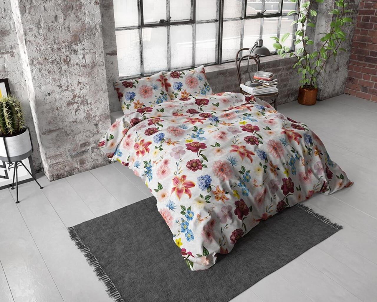 Lenjerie De Pat Dubla Satin Clover Multi, Dreamhouse, 3 Piese, 200x220 Cm, Bumbac Satinat, Multicolora