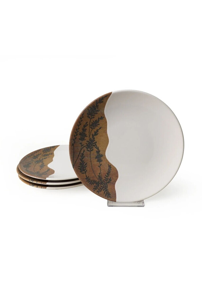 Set farfurii pentru desert, Hermia, 275KRM2011, Ceramica, Maro/Alb - view 6