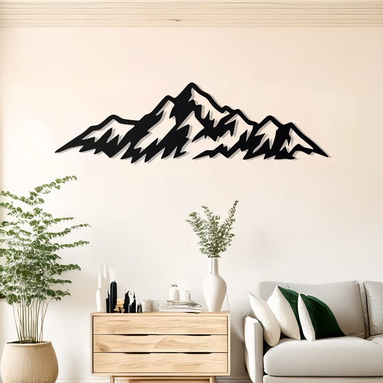 Decoratiune de perete, DCV-1063-MT, 70 x 20 cm, Negru — imaginea 2