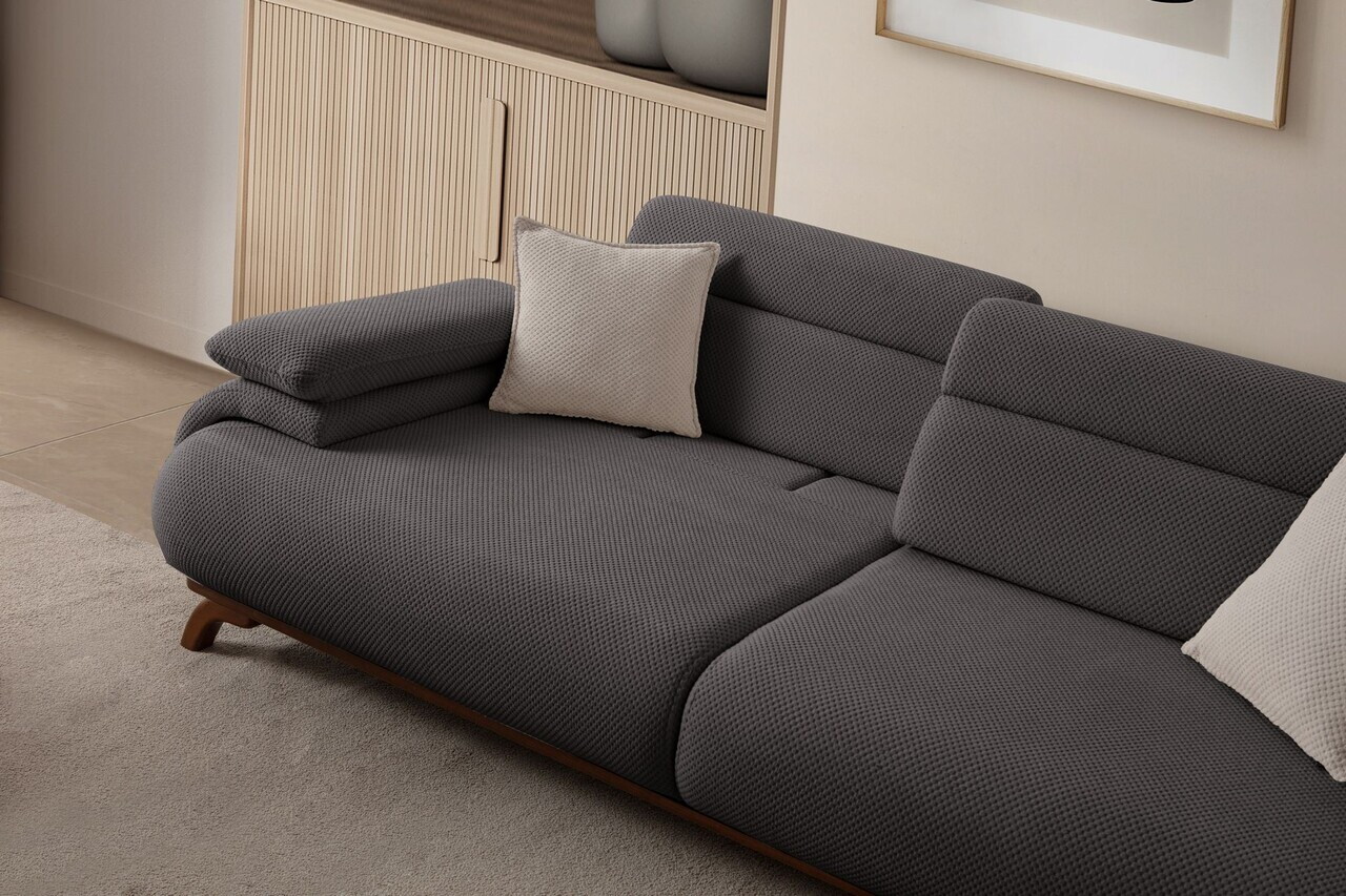 Canapea 3 locuri, Atelier del Sofa, 752EST1146, Lemn de carpen/PAL melaminat, Antracit - view 4