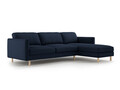 Coltar dreapta 4 locuri, Eden, Micadoni, 286x150x90 cm, catifea, albastru inchis