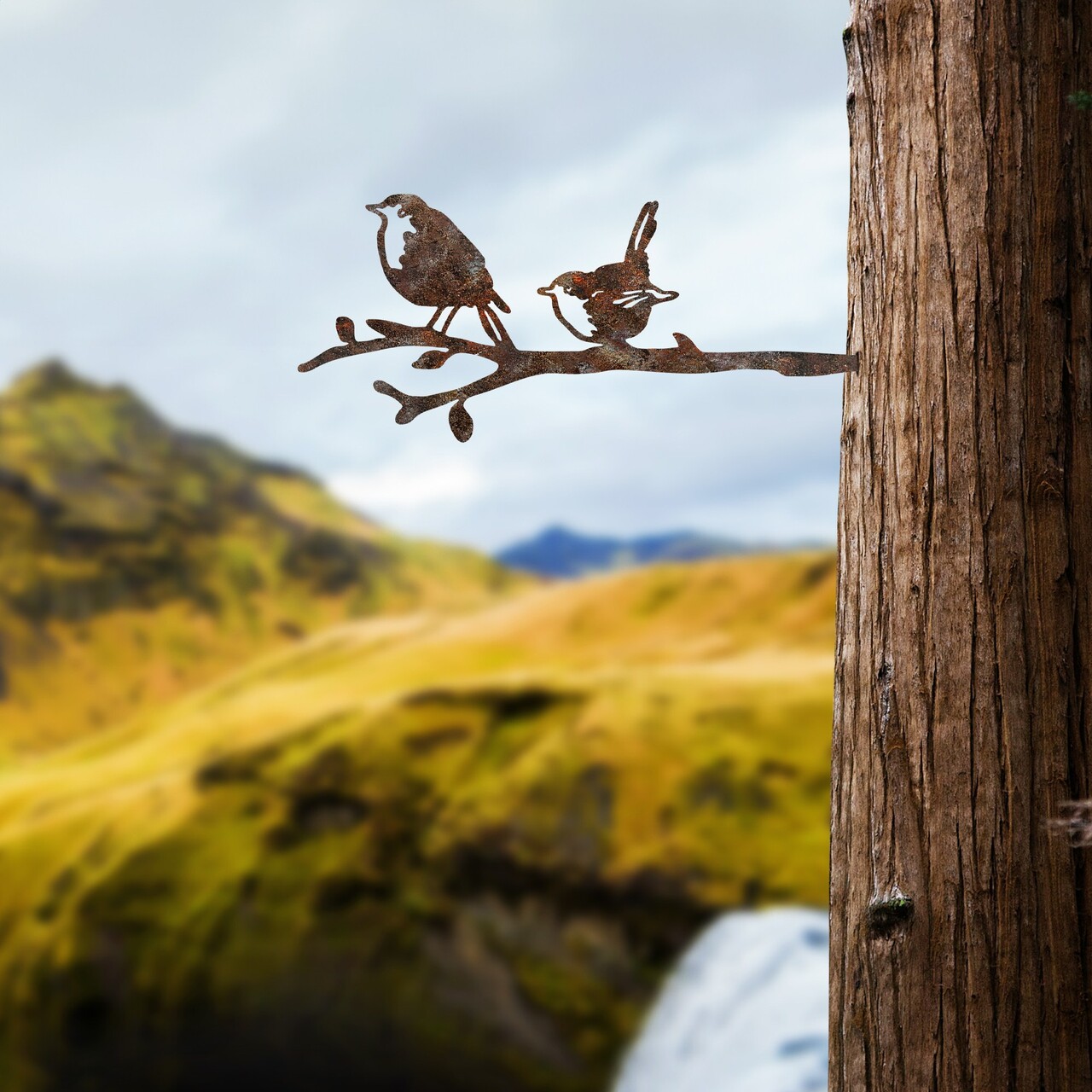 Obiect decorativ de grădină, Bird On The Branch 03, 55x22 cm, Maro - view 2