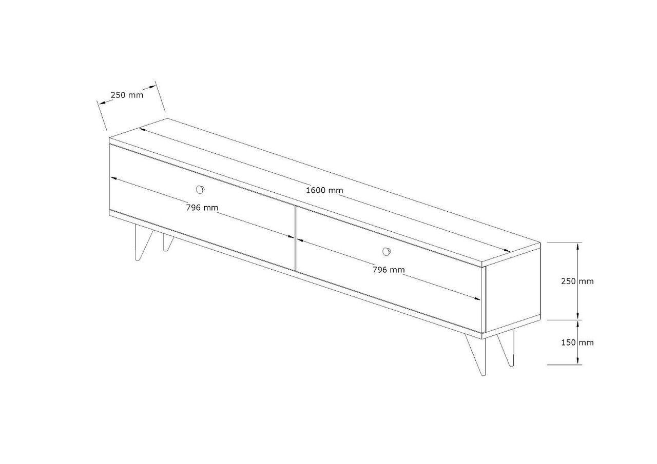 Comoda TV, Hanah Home, Paris, 160x40x25 cm, Maro - imagine 6
