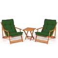 Set masa si scaune de gradina, Meya Dekor, My007, Lemn de fag, Verde / Natural