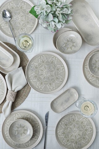 Set de mic dejun (14 piese), L'essentiel Maison, 275KRM2519, Eco-Friendly, Crem