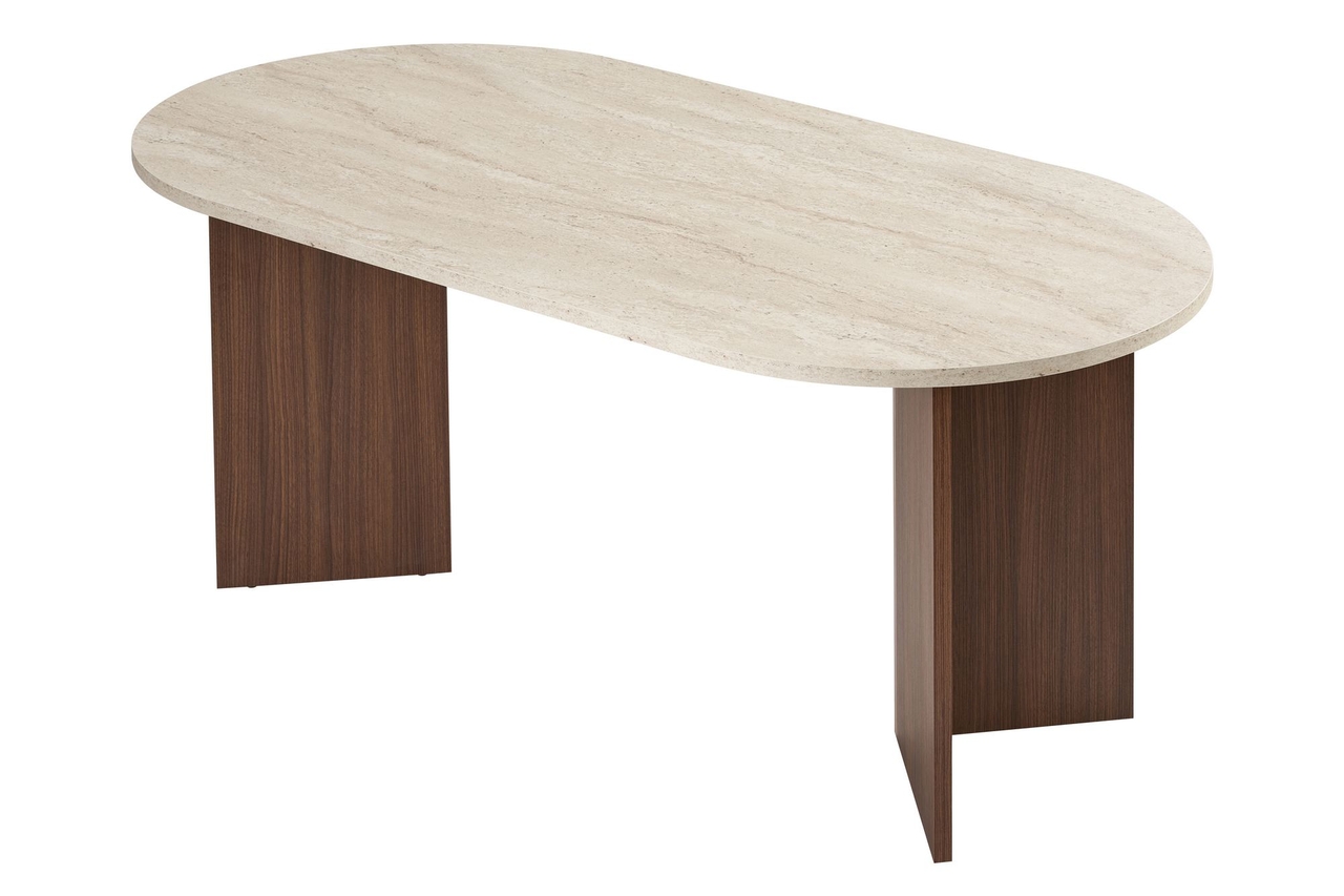 Masa, Nordure, Sablin, 180x75x90 cm, Travertin / Nuc - view 3