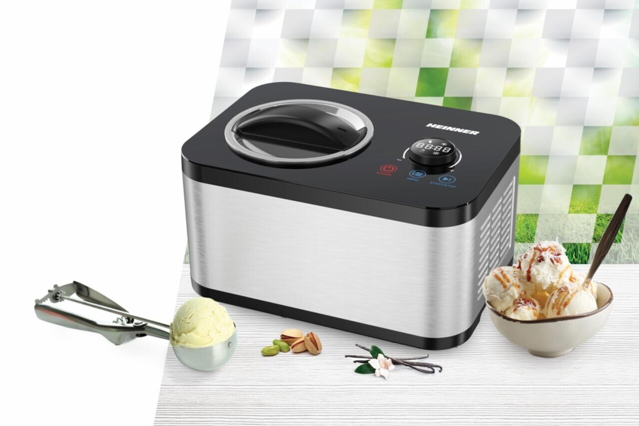 Masina inghetata SweetFreeze, Heinner, 120W, 1.5L, argintiu/negru