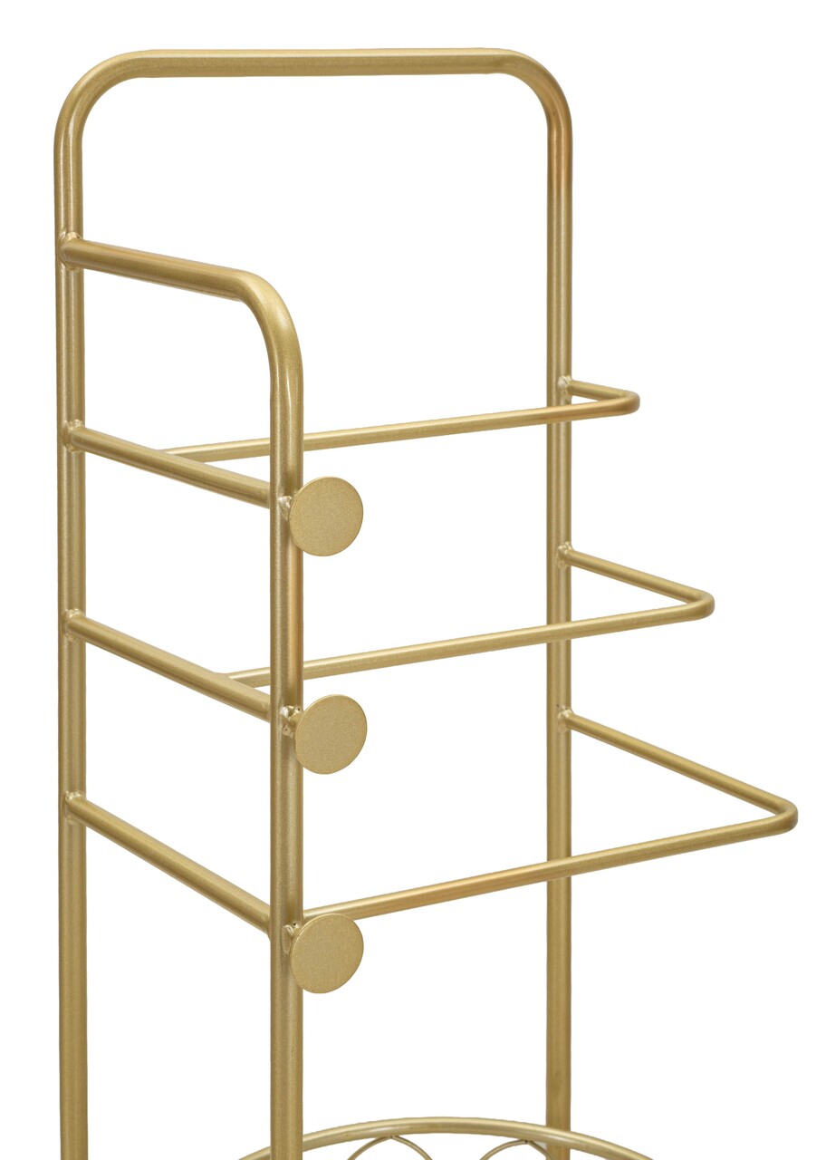 Suport pentru prosoape, Mauro Ferretti, Trop, 40x30x112 cm, metal/imitatie de marmura, auriu/alb - view 4