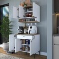 Dulap multifunctional, Hanah Home, JE272, 90.2x140.4x45 cm, Alb/Maro