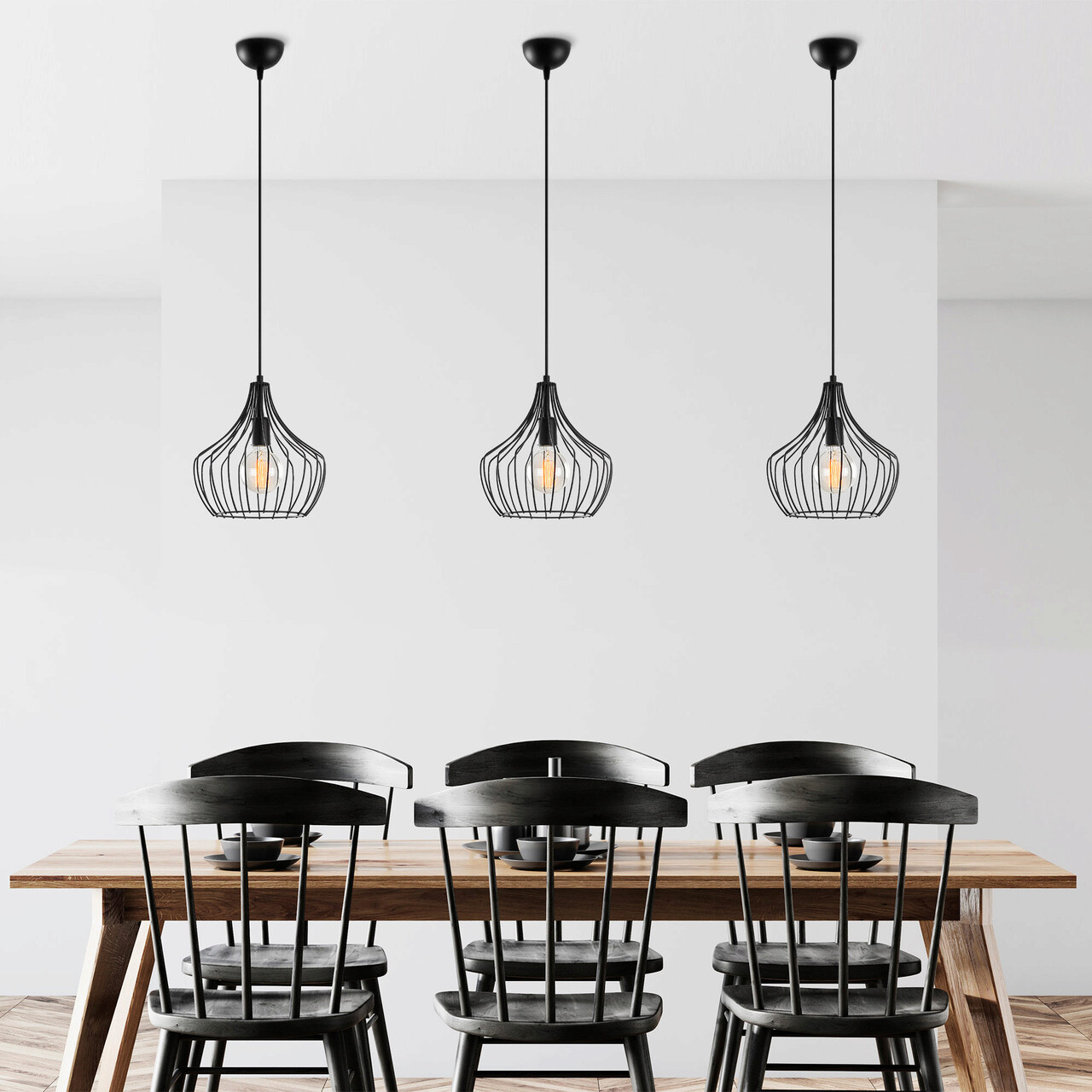 Lustra, Alby, 525NOR1595, Metal, Negru - 1 | YEO