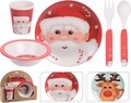 Set de masa pentru copii Reindeer, 5 piese, bambus, multicolor