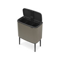 Cos de gunoi cu soft touch, Brabantia, Bo Touch Platinum, 3x11 L, 31.2x54x68 cm, otel, gri