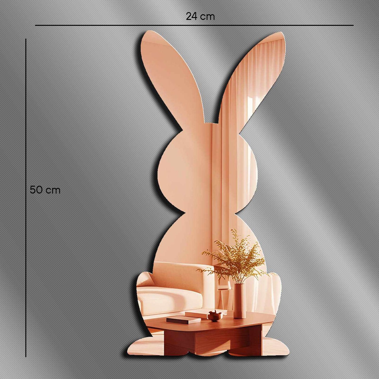 Oglinda decorativa, EAS005ROSEGOLD, Partea de jos: 100% EVA (Grosime: 10 mm), Auriu roz - view 4