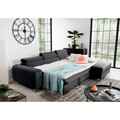 Coltar extensibil dreapta 3 locuri ELTAP, RT-06NU, Grayson, 278x205x92 cm, lemn/poliester, gri inchis