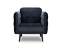 Fotoliu, Canna, Mazzini Sofas, 90x100x88 cm, catifea, albastru inchis