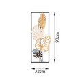 Decoratiune de perete, Palm Leaves, Metal, Dimensiune: 32 x 90 cm, Multicolor