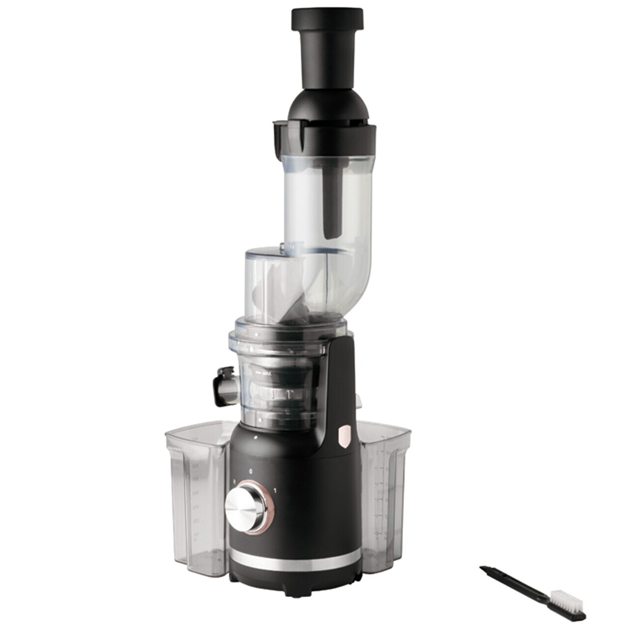 Storcator lent de fructe Berlinger Haus, Black Rose, 300W, 800 ml, inox 18/10, negru/transparent - imagine 6