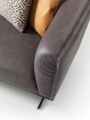Canapea fixa Soprano, Heinner, 3 locuri, piele ecologica, gri