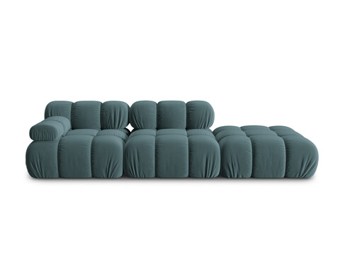 Canapea modulara 4 locuri cotiera dreapta, Bellis-51, Micadoni Home, 282x94x70 cm, catifea, turcoaz