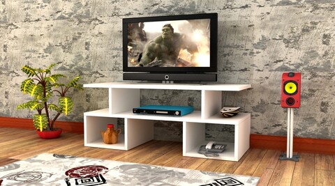Comoda TV Raffline, 100×29.5×49.5 cm, PAL , alb 100x29.5x49.5