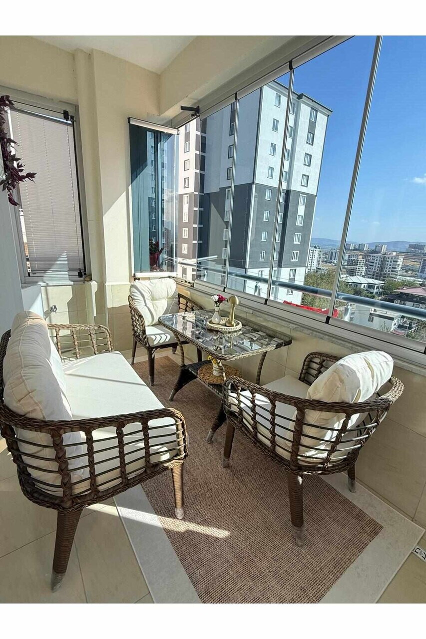 Set mobilier de gradina, Hanah Home, Manolya, ALUMINIU, Maro / Crem - view 3