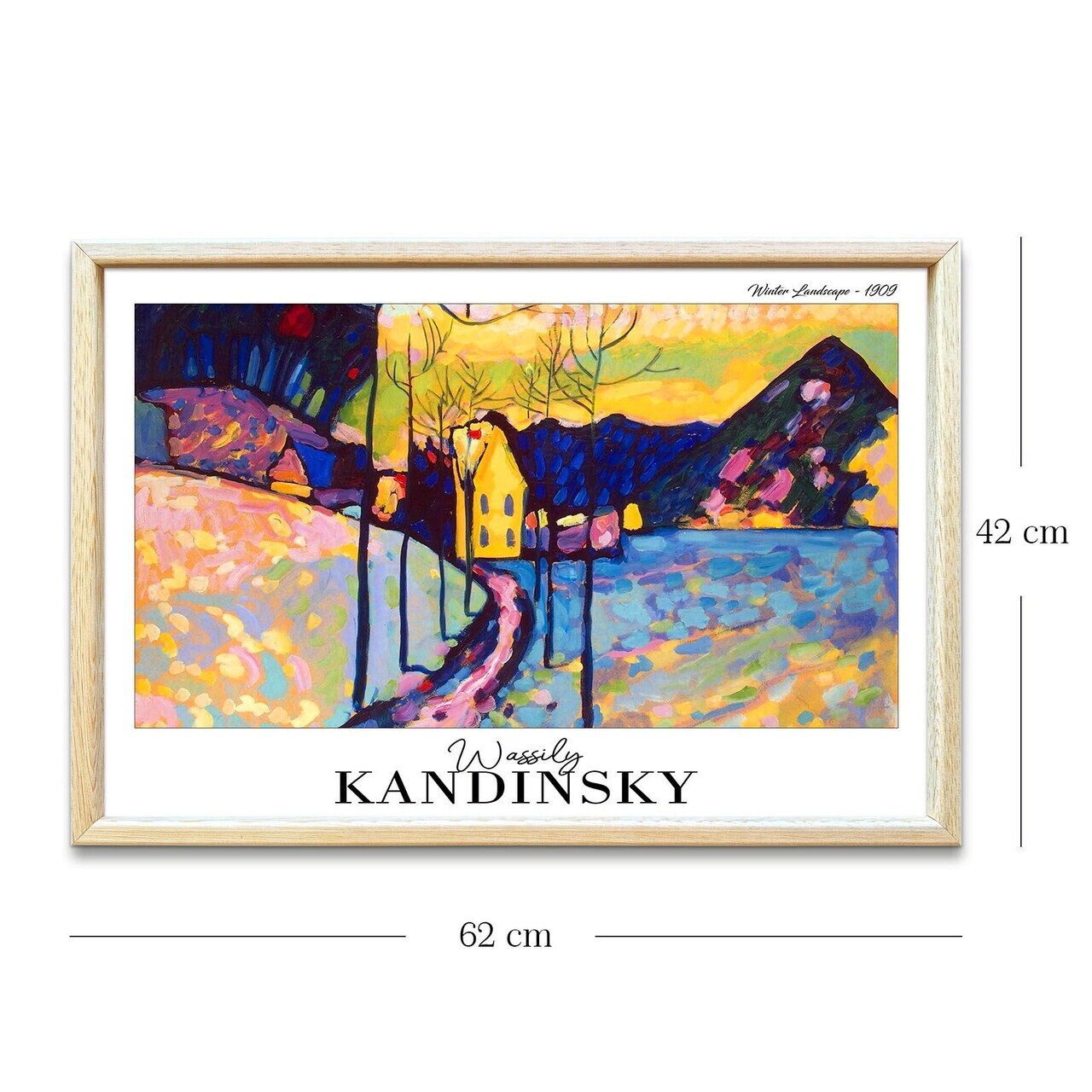 Tablou decorativ, 4262AHSKANDINSKY-023, Lemn masiv, Fundal: 100% MDF (Grosime: 2,7 mm), Multicolor - view 5
