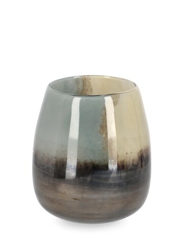 Vaza Mercury, Bizzotto, Ø 17.8 x 18.6 cm, sticla, handmade, maro/gri