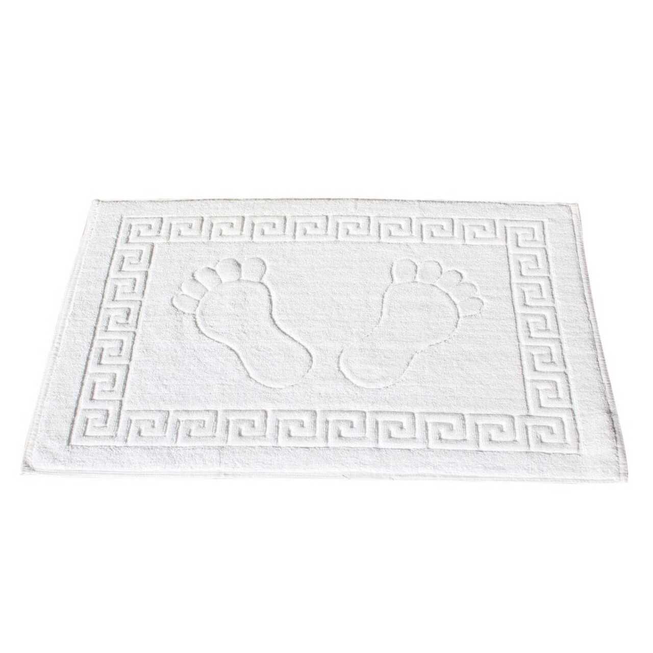 Set 2 Prosoape Pentru Picioare, Greek Border Boutique, 50 X 70 Cm, 100% Bumbac Cardat, 650 Gr/mp, Alb