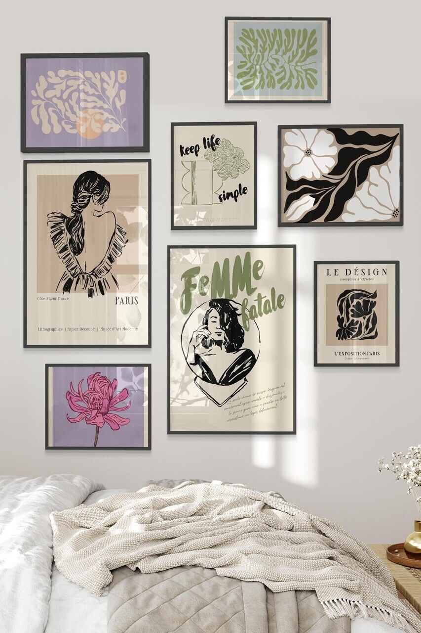 Tablou decorativ, Çgs-035-Black-Byk, Lemn masiv, Față: 100% PVC STICLĂ, Multicolor - view 2