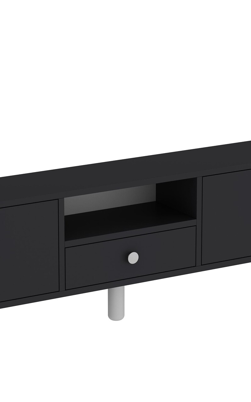 Comoda TV, Hanah Home, 1310-DROP-1, 140x45x30 cm, PAL , Antracit/Alb - view 6