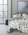 Lenjerie de pat dubla, Hilaris - Anthracite, Cotton Box, Bumbac Ranforce