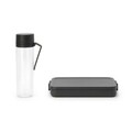 Set caserola pranz si sticla de apa 2 piese, Brabantia, Make&Take, 1.1 L, 500 ml, plastic, gri inchis