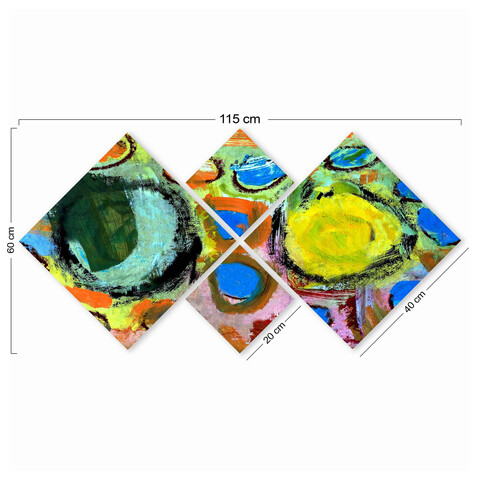Set 4 tablouri decorative, 4MDF60489787, MDF, Imprimat UV, Multicolor