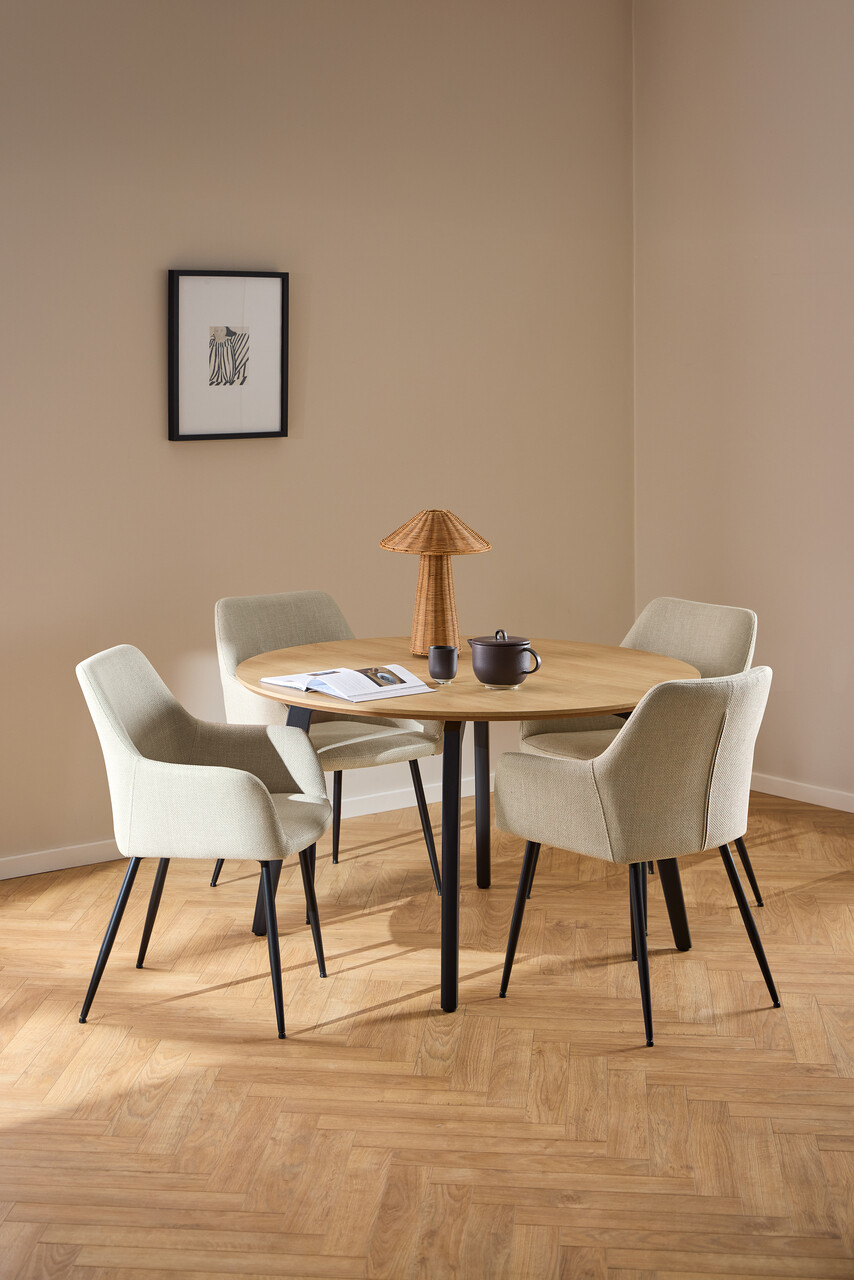 Scaun Lizzy, Actona, 59x59x85 cm, tesatura structurata/otel, bej - view 7