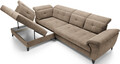 Coltar extensibil stanga 5 locuri ELTAP, LT-20AU, Inferne, 297x210x107 cm, lemn/poliester, bej inchis
